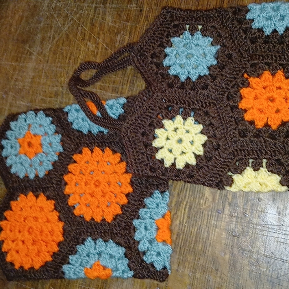 Colorful Crochet Granny Square Bags
